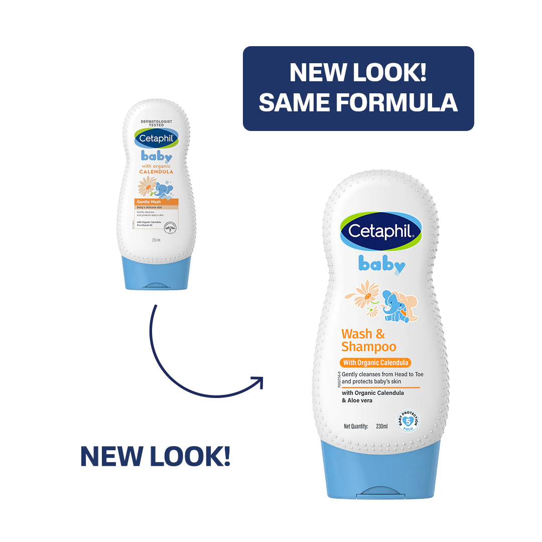 Cetaphil Baby Wash & Shampoo with Organic Calendula | Dermat Tested - Image 3