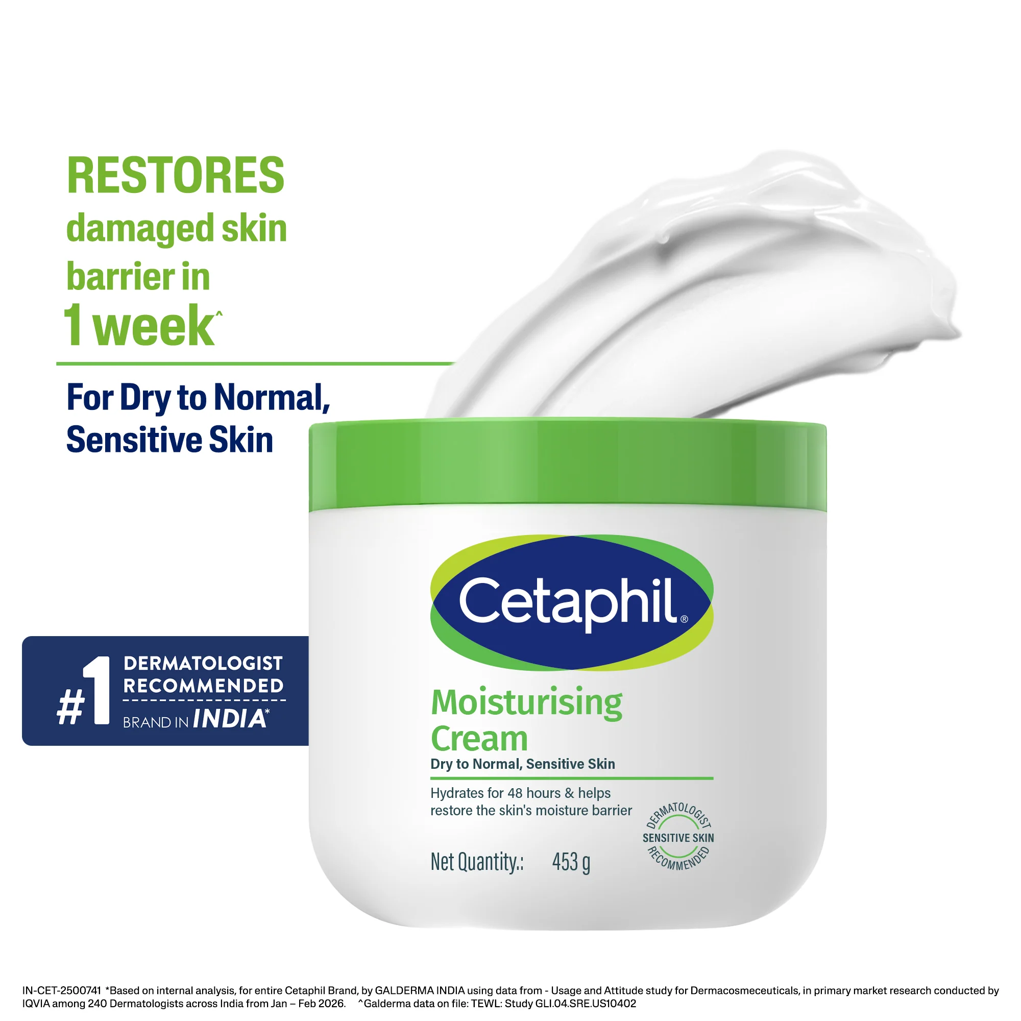 Cetaphil Moisturising Cream 450g for Dry to Normal, Sensitive skin - Image 6