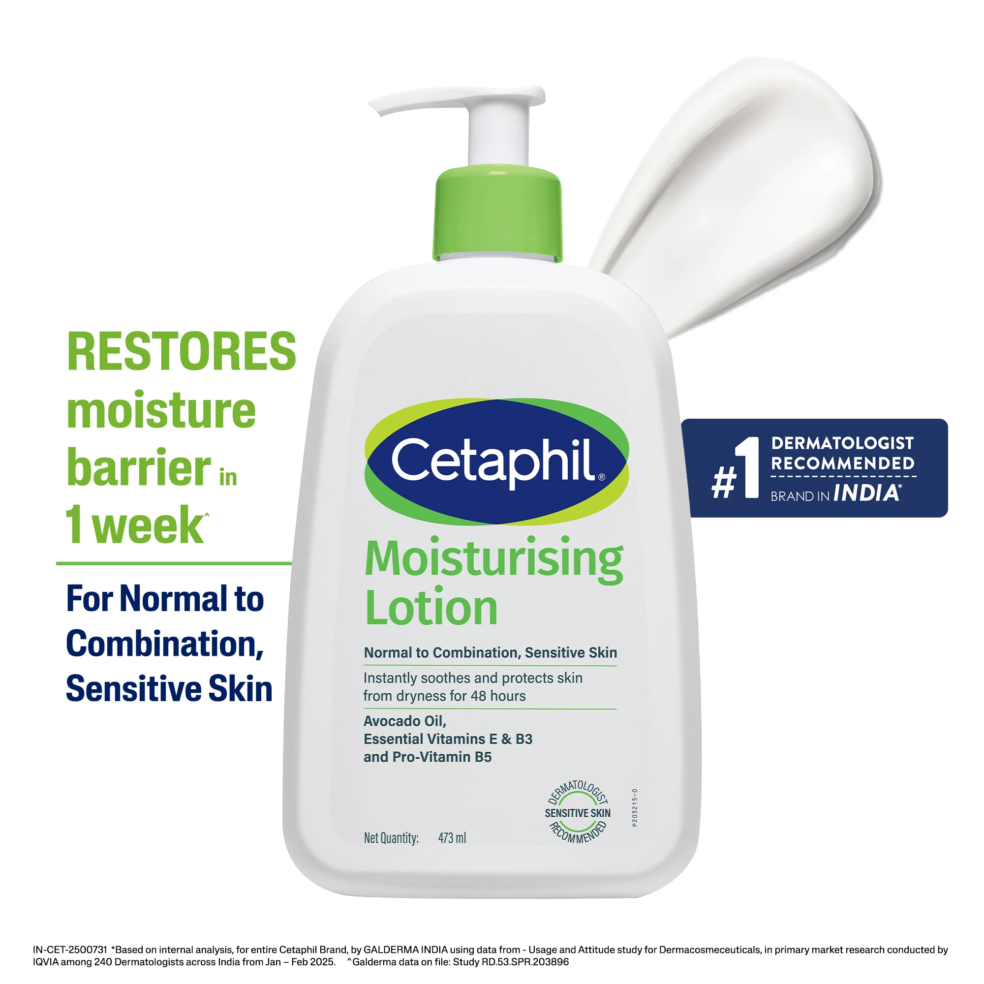 Cetaphil Moisturising Lotion 473 ml For Dry to Normal skin - Image 3