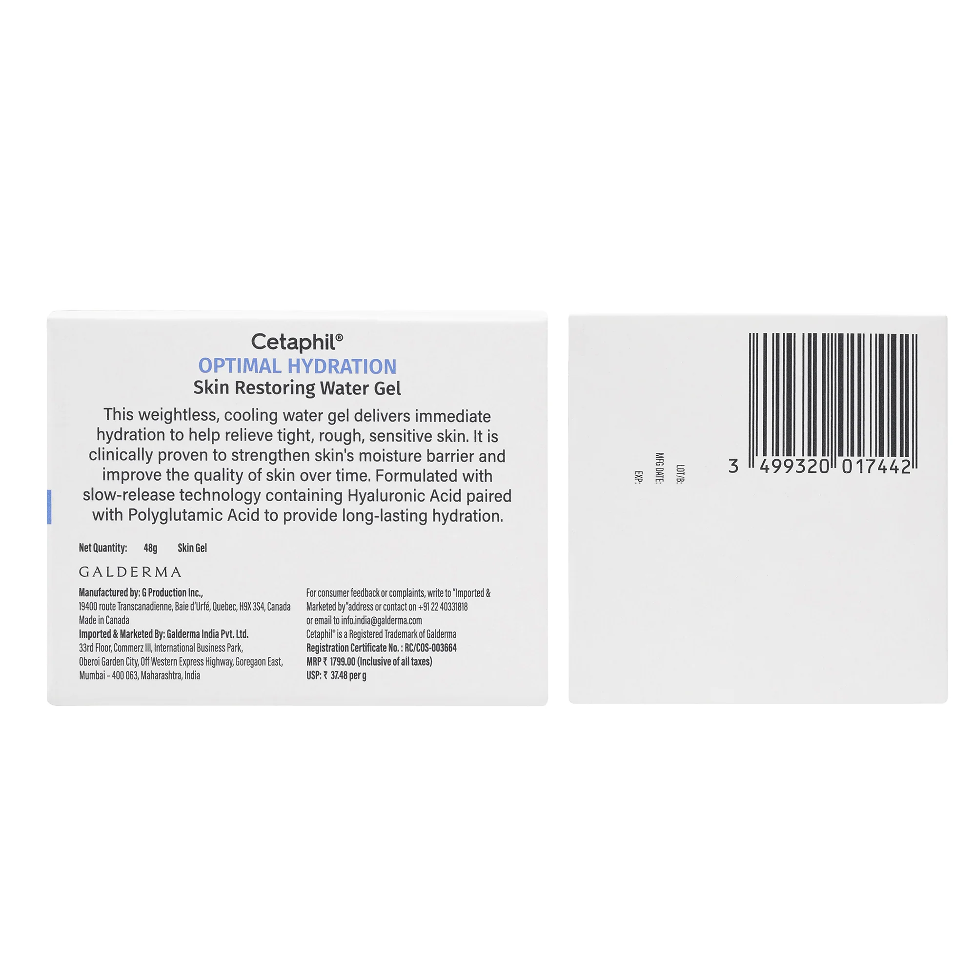 Cetaphil Optimal Hydration Restoring Water Gel 48 g - Image 10